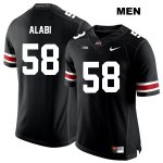 Men's NCAA Ohio State Buckeyes Joshua Alabi #58 College Stitched Authentic Nike White Number Black Football Jersey OT20D70UW